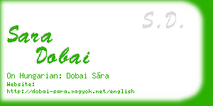 sara dobai business card